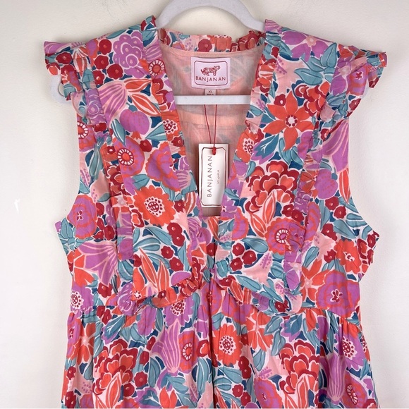 Banjanan | Feminine Cottagecore Ellian Mini Dress In Floral Bloomsbury Dawn | XL - Picture 10 of 14